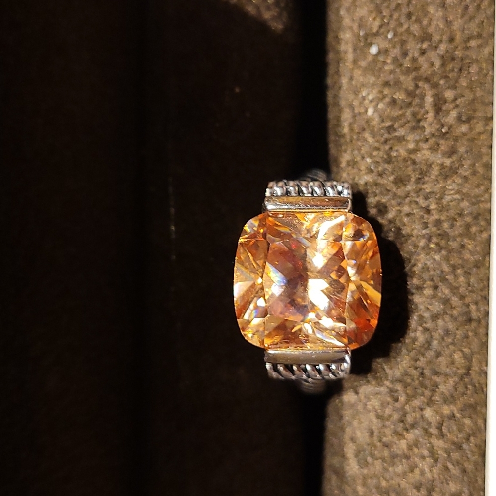 Sterling Silver Champagne Quartz Ring